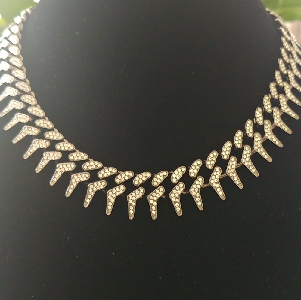 Black Iced Out Shark Tooth Necklace